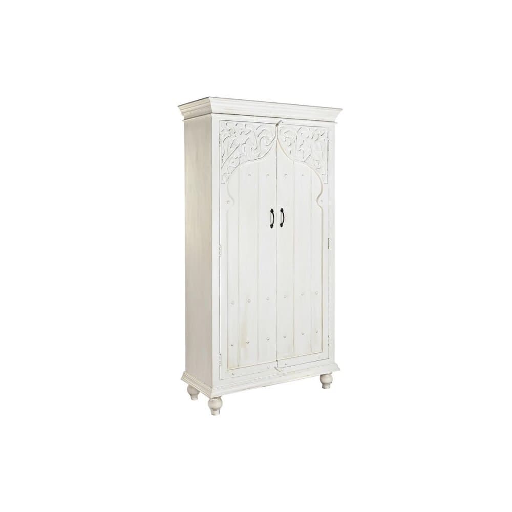 Skåp DKD Home Decor Aluminium Vit Mangoträ (100 x 42 x 197 cm)