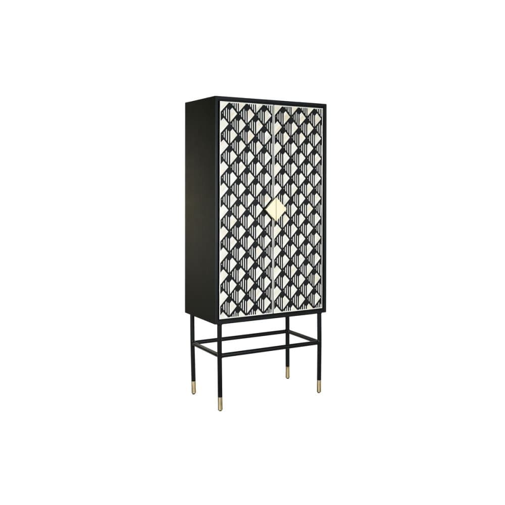 Skåp DKD Home Decor Svart Vit Elfenben Harts Trä MDF (75 x 40 x 180 cm)