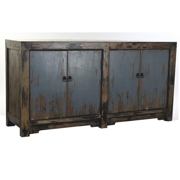 Sivupöytä DKD Home Decor Musta Sininen Puu Ruskea (170 x 48 x 85 cm)