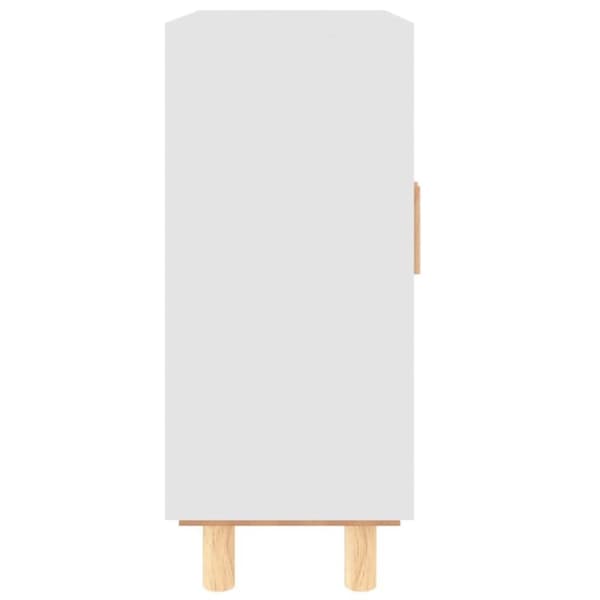 vidaXL skænk 60x30x70 cm massivt fyrretræ og naturlig rattan hvid