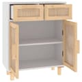 Miniatyrbillede 5 af 9: vidaXL skænk 60x30x75 cm massivt fyrretræ og naturlig rattan hvid