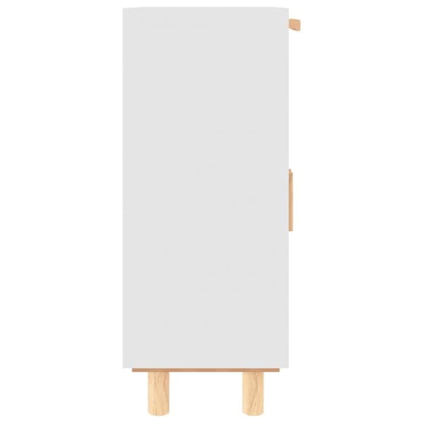 vidaXL skænk 60x30x75 cm massivt fyrretræ og naturlig rattan hvid