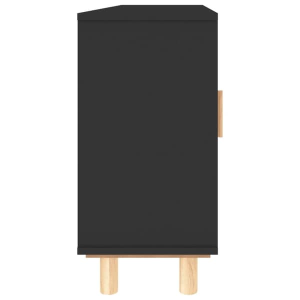 vidaXL Senkki musta 105x30x60 cm täysi mänty ja luonnonrottinki