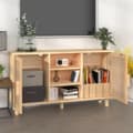 Pikkukuva 3 / 9: vidaXL Senkki ruskea 105x30x60 cm täysi mänty ja luonnonrottinki