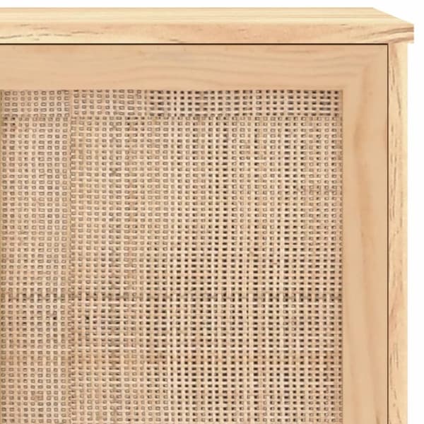 vidaXL Senkki ruskea 105x30x60 cm täysi mänty ja luonnonrottinki