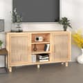 Pikkukuva 2 / 9: vidaXL Senkki ruskea 105x30x60 cm täysi mänty ja luonnonrottinki