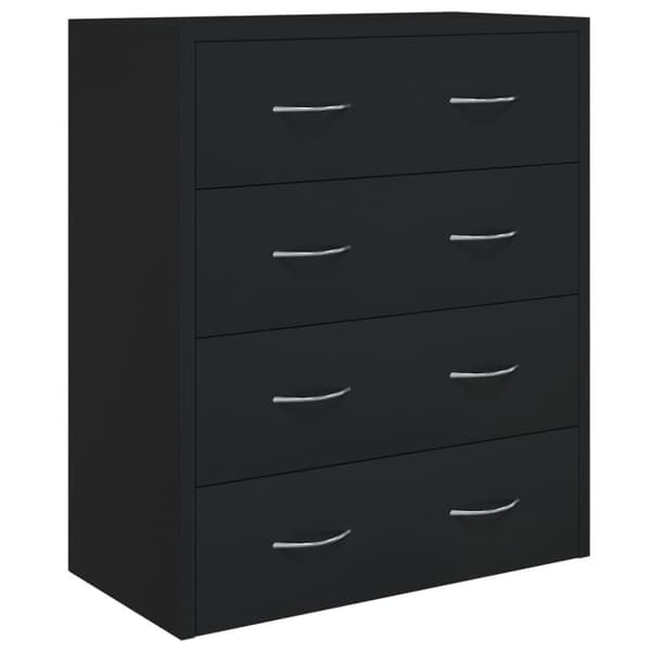 vidaXL Skänk med 4 lådor 60x30,5x71 cm svart