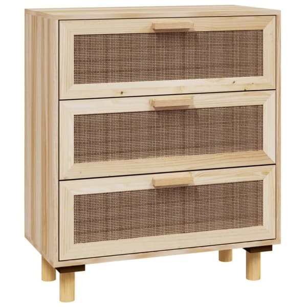 vidaXL Skjenk brun 60x30x70 cm heltre furu og naturrotting