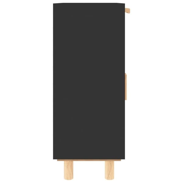 vidaXL Skänk svart 60x30x75 cm massiv furu och naturlig rotting