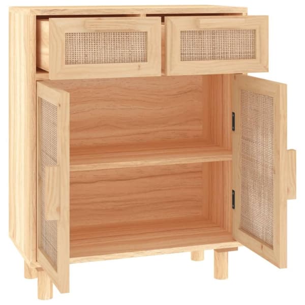 vidaXL Skjenk brun 60x30x75 cm heltre furu og naturrotting