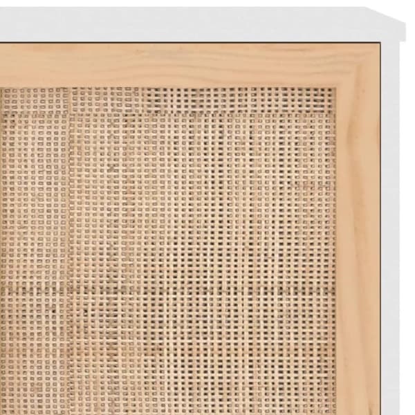 vidaXL Skjenk hvit 105x30x60 cm heltre furu og naturrotting