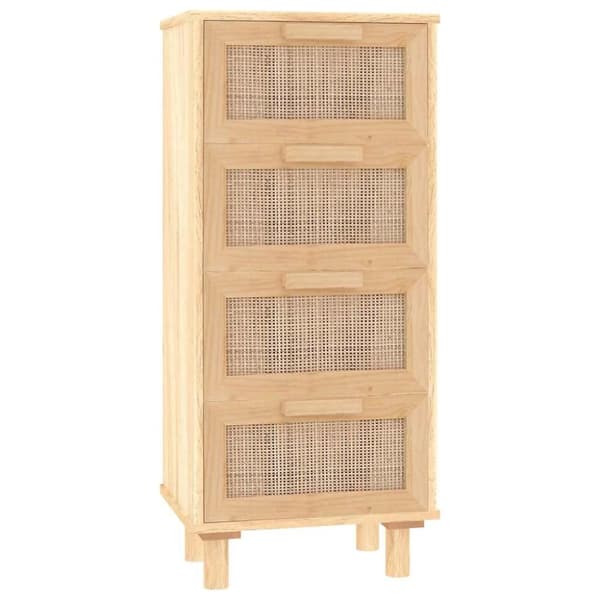 vidaXL Skjenk brun 40x30x90 cm heltre furu og naturrotting