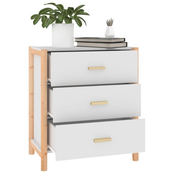 vidaXL Skänk vit 62x38x70 cm konstruerat trä