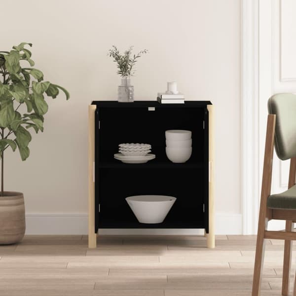vidaXL Skänk svart 62x38x70 cm konstruerat trä