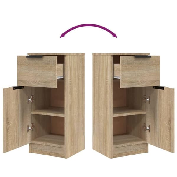 vidaXL skænke 2 stk. 30x30x70 cm konstrueret træ sonoma-eg