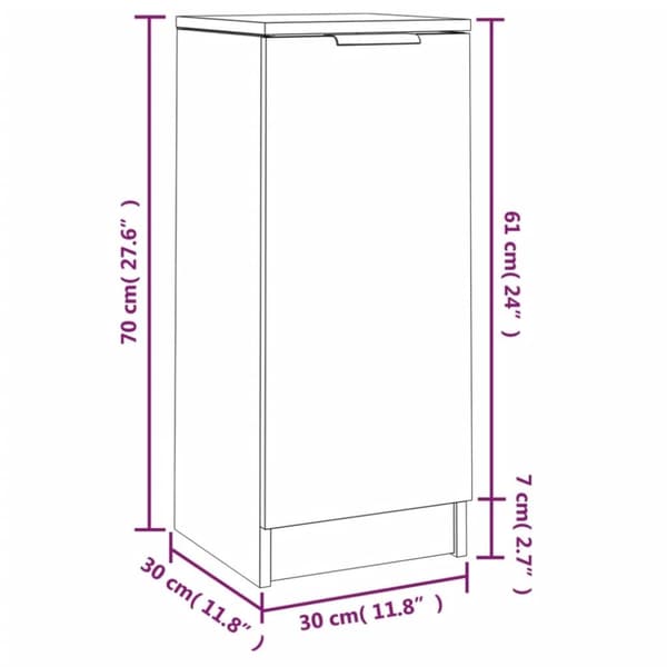 vidaXL skænke 2 stk. 30x30x70 cm konstrueret træ sonoma-eg