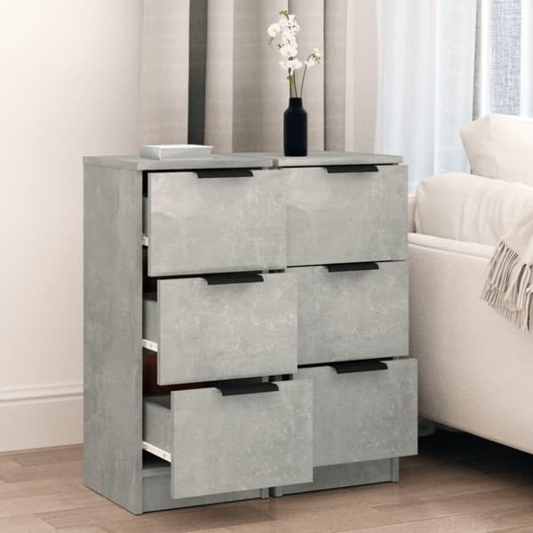 vidaXL Senkit 2 kpl betoninharmaa 30x30x70 cm tekninen puu
