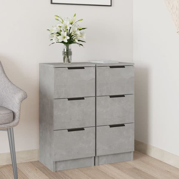 vidaXL Senkit 2 kpl betoninharmaa 30x30x70 cm tekninen puu