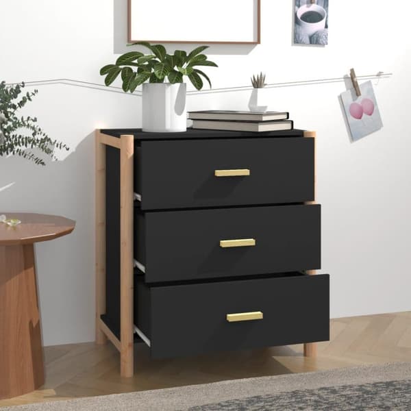 vidaXL skænk 62x38x70 cm konstrueret træ sort