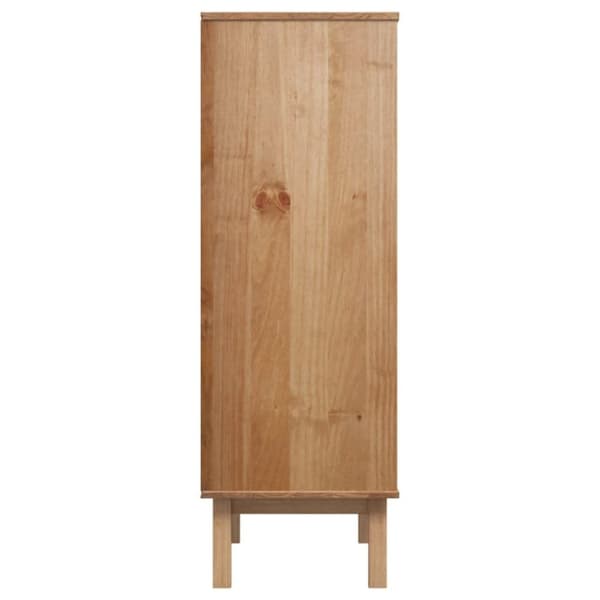vidaXL højskab OTTA 85x43x125 cm massivt fyrretræ brun og grå