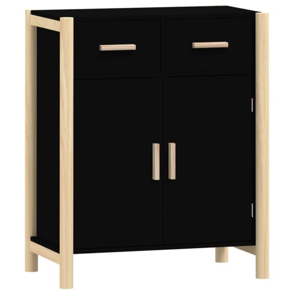 vidaXL Skjenk svart 62x38x75 cm konstruert tre