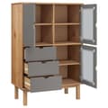 Miniatyrbilde 4 av 7: vidaXL Highboard OTTA brun og grå 85x43x125 cm heltre furu
