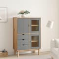 Miniatyrbilde 2 av 7: vidaXL Highboard OTTA brun og grå 85x43x125 cm heltre furu