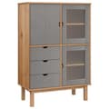 Miniatyrbilde 1 av 7: vidaXL Highboard OTTA brun og grå 85x43x125 cm heltre furu