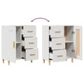 Miniatyrbilde 10 av 11: vidaXL Skjenk hvit 69,5x34x90 cm konstruert tre