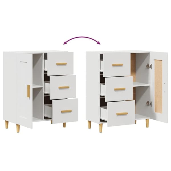 vidaXL Skjenk hvit 69,5x34x90 cm konstruert tre