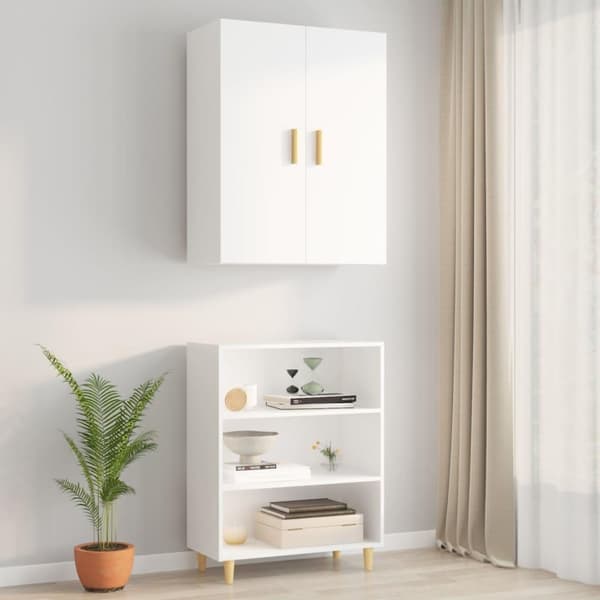 vidaXL Hengende veggskap hvit 69,5x34x90 cm