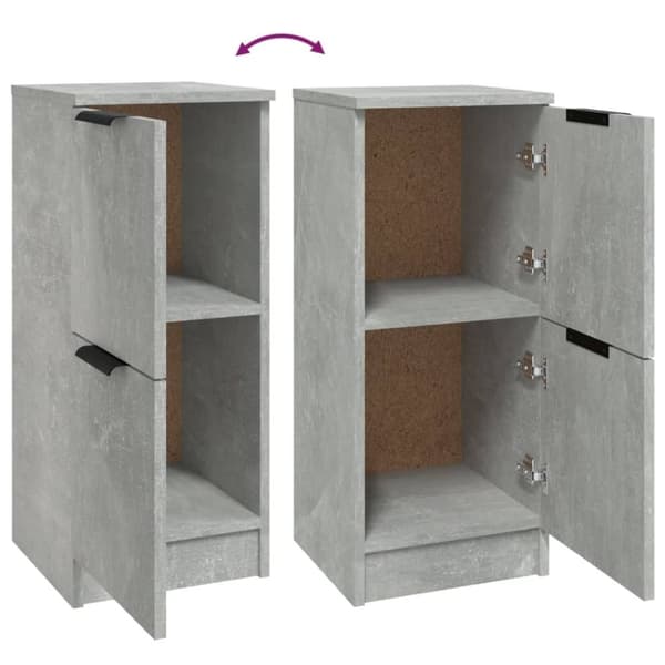 vidaXL skænke 2 stk. 30x30x70 cm konstrueret træ betongrå