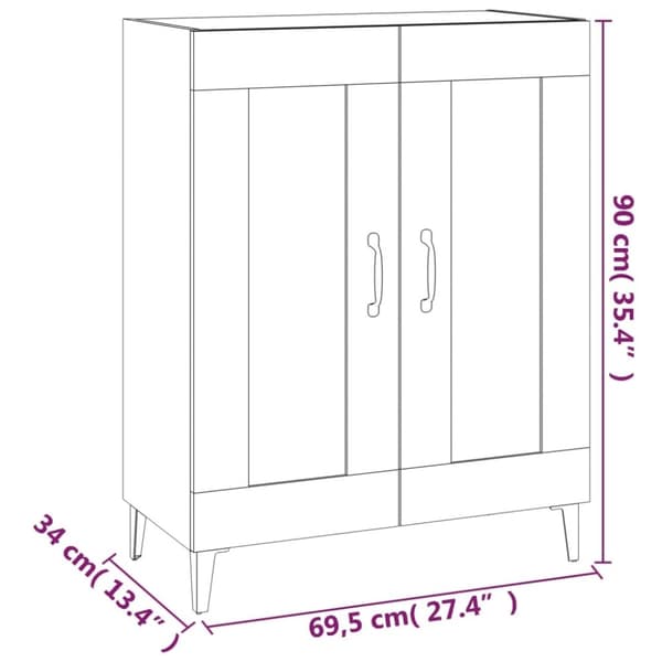 vidaXL Senkki musta 69,5x34x90 cm tekninen puu