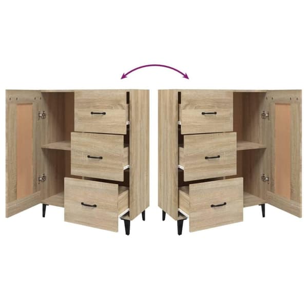 vidaXL skænk 69,5x34x90 cm konstrueret træ sonoma-eg