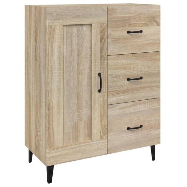 vidaXL skænk 69,5x34x90 cm konstrueret træ sonoma-eg