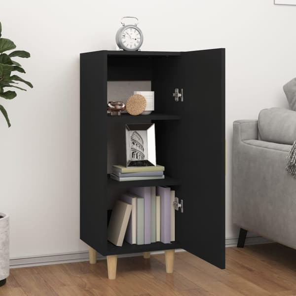 vidaXL skænk 34,5x34x90 cm konstrueret træ sort