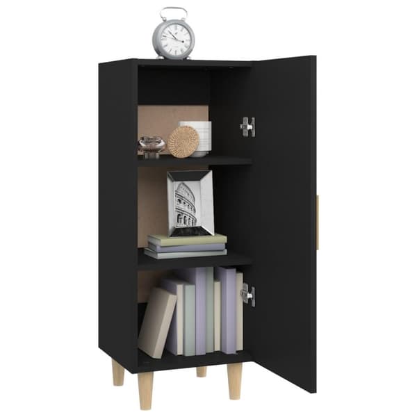 vidaXL skænk 34,5x34x90 cm konstrueret træ sort