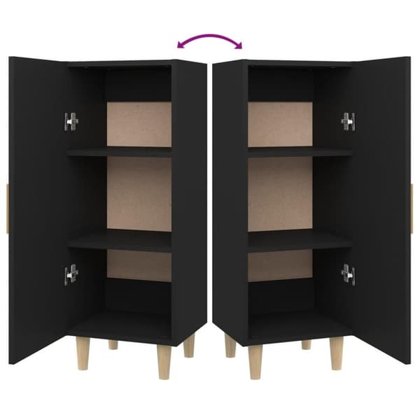 vidaXL skænk 34,5x34x90 cm konstrueret træ sort