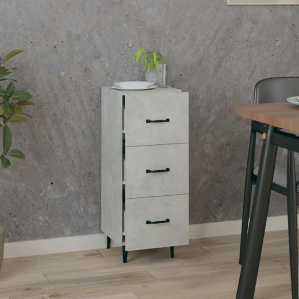 vidaXL Skjenk betonggrå 34,5x34x90 cm konstruert tre