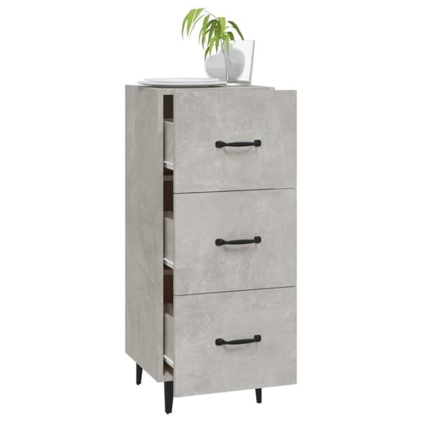 vidaXL Skjenk betonggrå 34,5x34x90 cm konstruert tre
