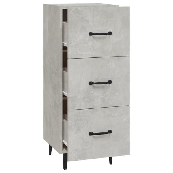 vidaXL Skjenk betonggrå 34,5x34x90 cm konstruert tre