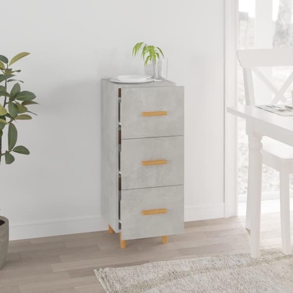 vidaXL Skåp betonggrå 34,5x34x90 cm konstruerat trä