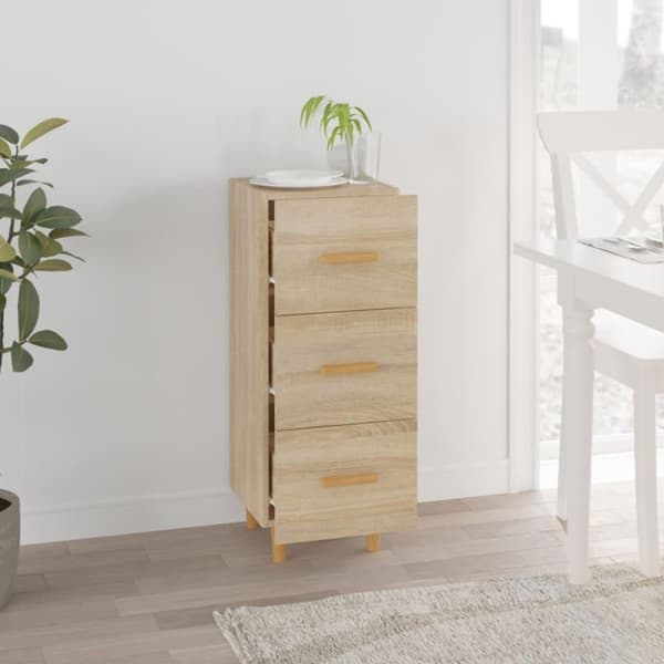 vidaXL Skjenk sonoma eik 34,5x34x90 cm konstruert tre