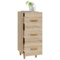 Miniatyrbilde 4 av 10: vidaXL Skjenk sonoma eik 34,5x34x90 cm konstruert tre