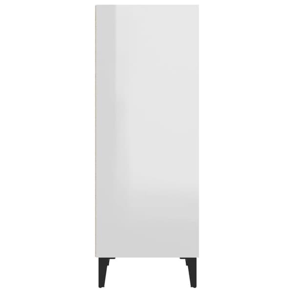 vidaXL Skjenk høyglans hvit 34,5x32,5x90 cm konstruert tre