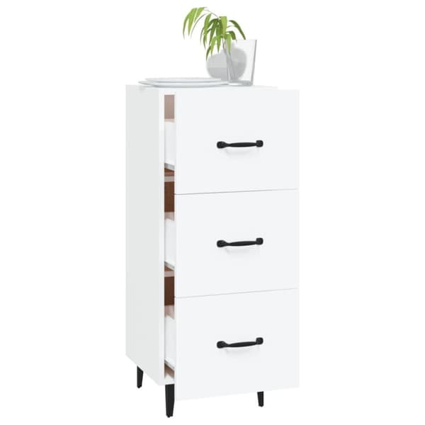vidaXL Skjenk hvit 34,5x34x90 cm konstruert tre