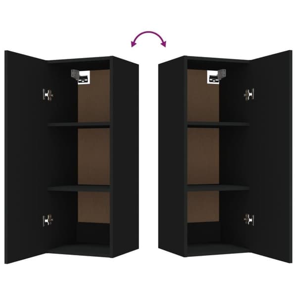 vidaXL Veggskap svart 34,5x34x90 cm konstruert tre