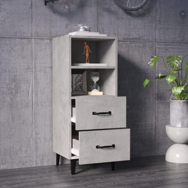 vidaXL skænk 34,5x34x90 cm konstrueret træ betongrå
