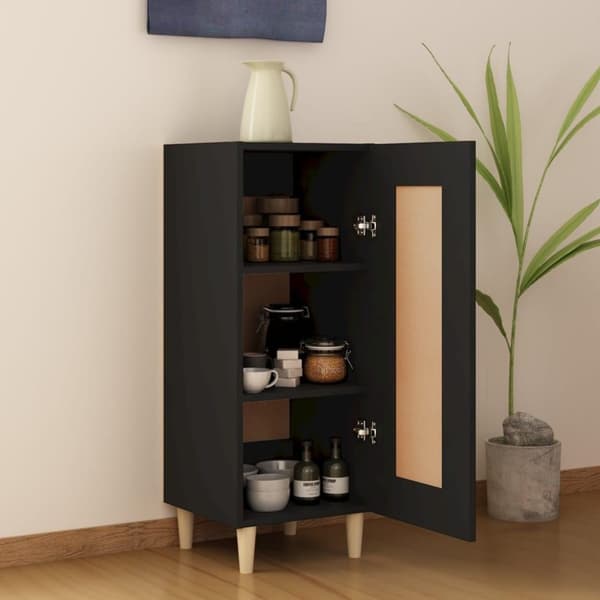 vidaXL skænk 34,5x34x90 cm konstrueret træ sort