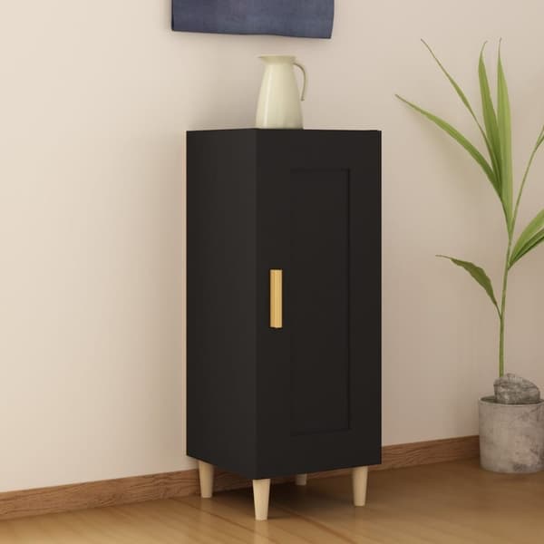 vidaXL skænk 34,5x34x90 cm konstrueret træ sort